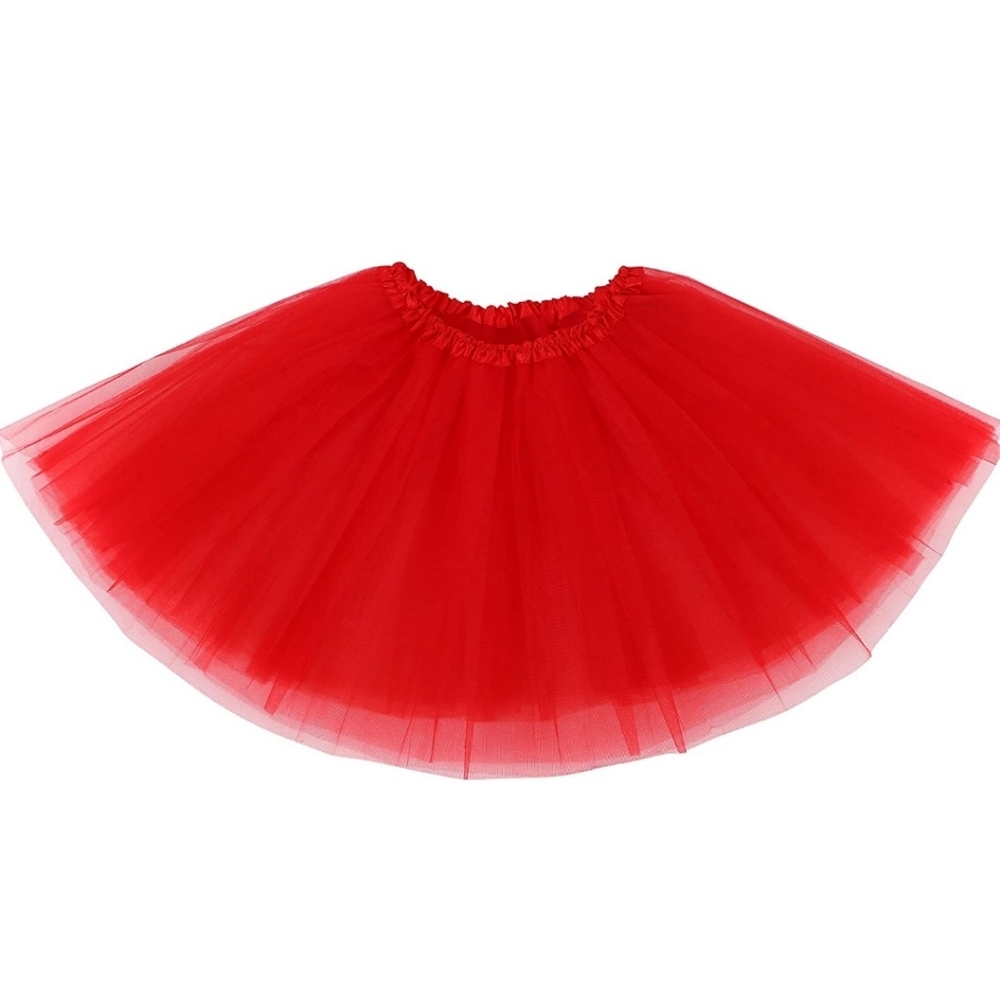 Red tulle 3 layered running, ballet, dance skirt (one size)